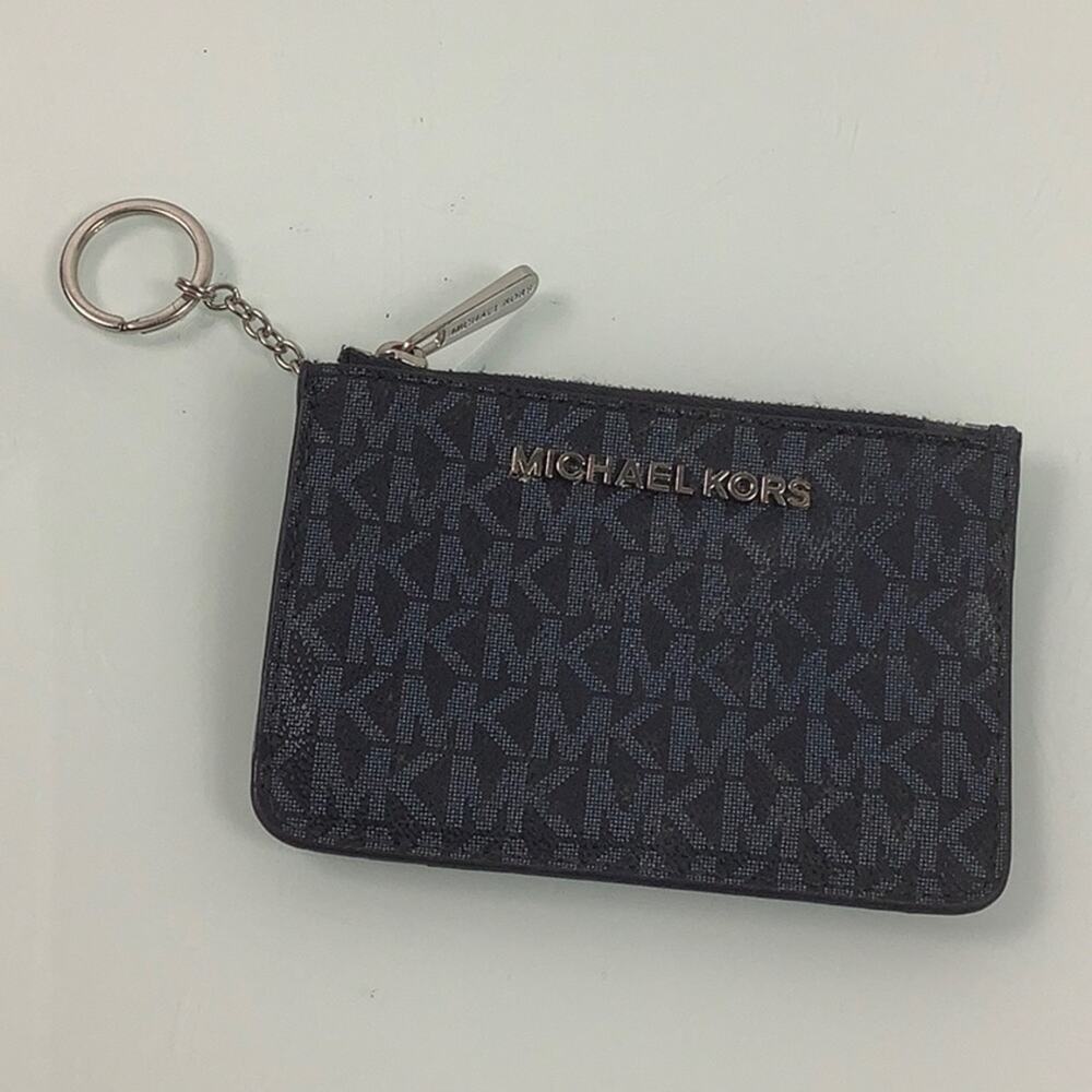 Michael Kors Jet set Travel top zip Coin Pouch with ID & Key ring EUC
